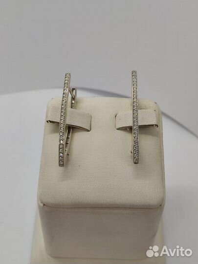 Золотые серьги С камнями 585 (мар)