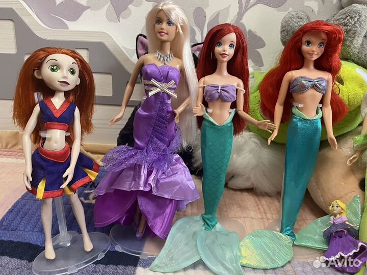 Ариэль русалочка, рапунцель ральф, куклы дисней