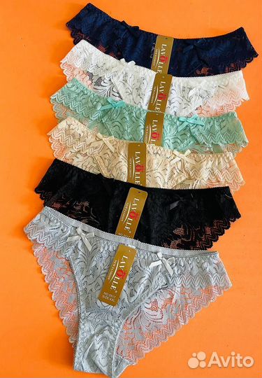Трусы женские кружевные, 6шт