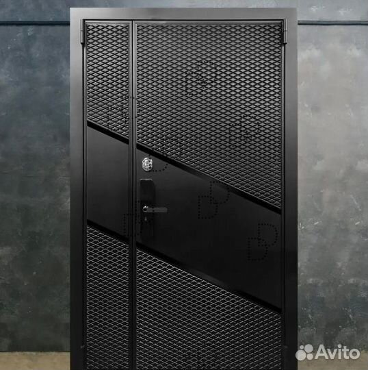 Двустворчатая входная металлическая дверь DD-170