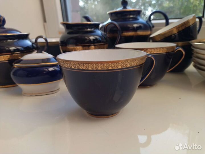 Чайный сервиз лфз СССР- синий cobalt