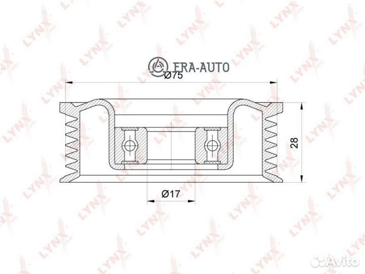 Lynxauto PB7233 Ролик обводной приводного ремня