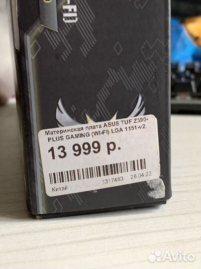 Материнская плата asus tuf z390-plus gaming