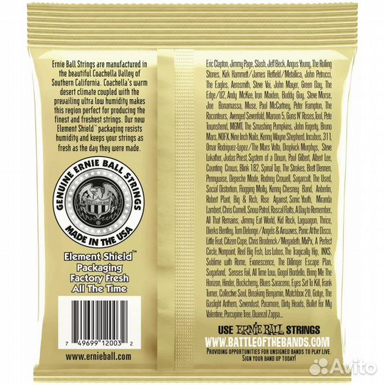 Струны для акустики ernie ball 2003 (12-54)