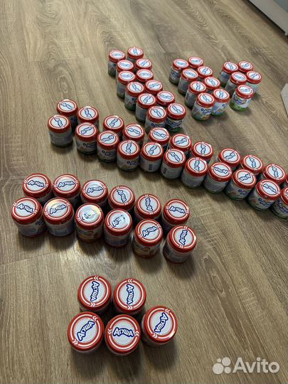 Целая коробка Агуша мясное и овощное пюре (66шт)