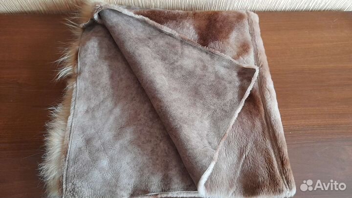 Мех цигейка полированная, Италия,лоскут 75 на 38см