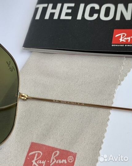 Очки ray ban aviator зеркальные синие