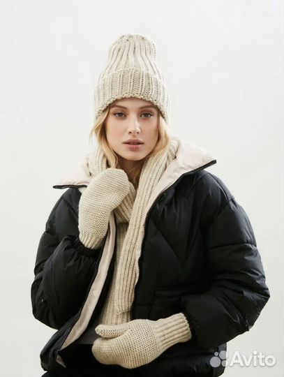 Комплект: шапка, шарф, варежки