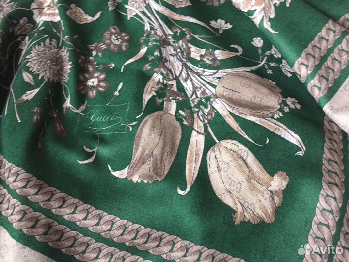 Двусторонний теплый платок Gucci. 4 цв