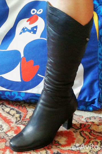 Новые кожаные зима сапоги