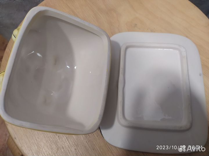 Маслёнка кот керамическая