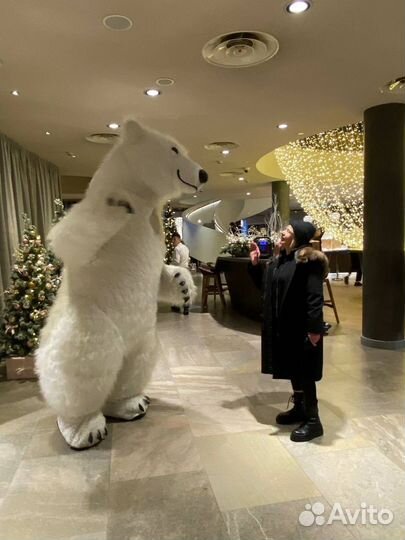 Белый мишка ростовая кукла / Реальная цена