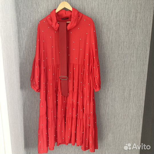 Платье женское вечернее красное р.52-58