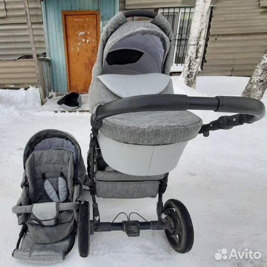 Коляска Alis Ontario Lux 2 в 1, эко-кожа + ткань