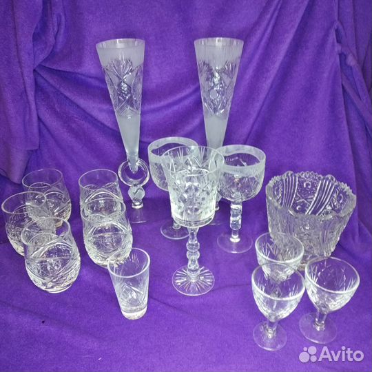 Хрусталь СССР фужеры бокалы вазы