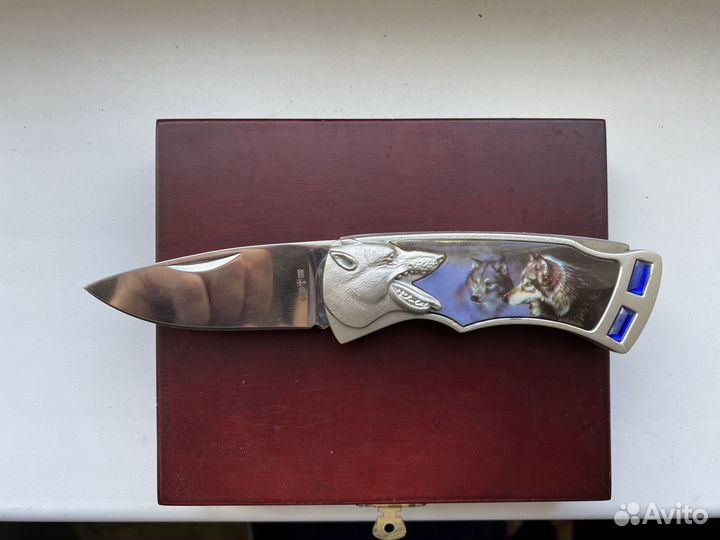 Складной нож часы сувенирный набор