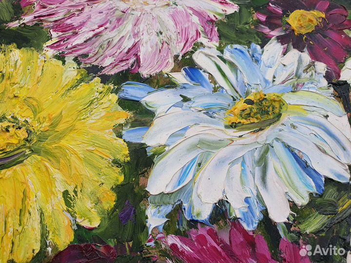 Картина маслом. Астры