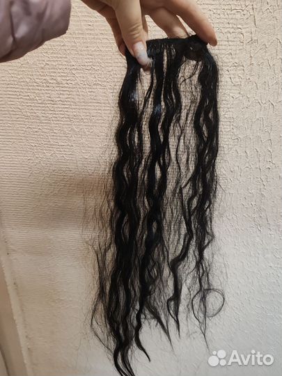 Волосы на заколка, хвост