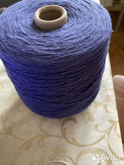 Пряжа Италия сине-фиалковый цвет смесовка бобина