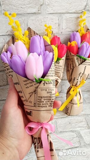 Букеты из мыльных цветов