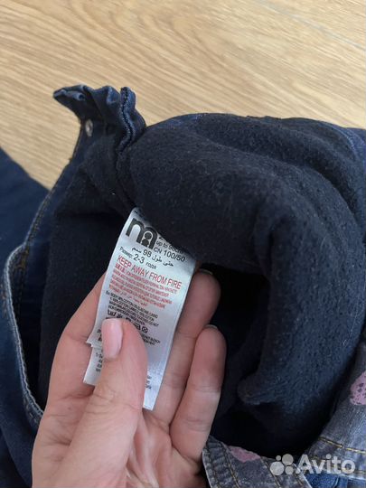 Джинсовый комбинезое утепленный mothercare 98