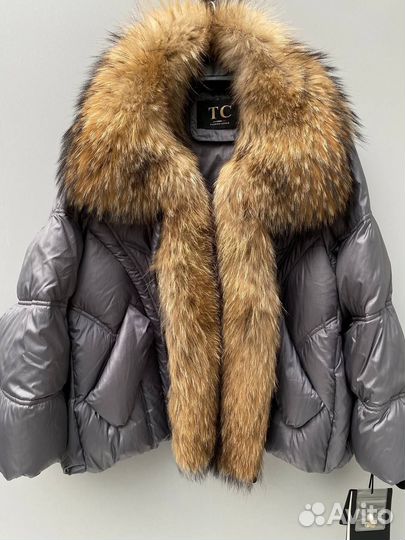 Куртка Пуховик оверсайз с роскошным мехом