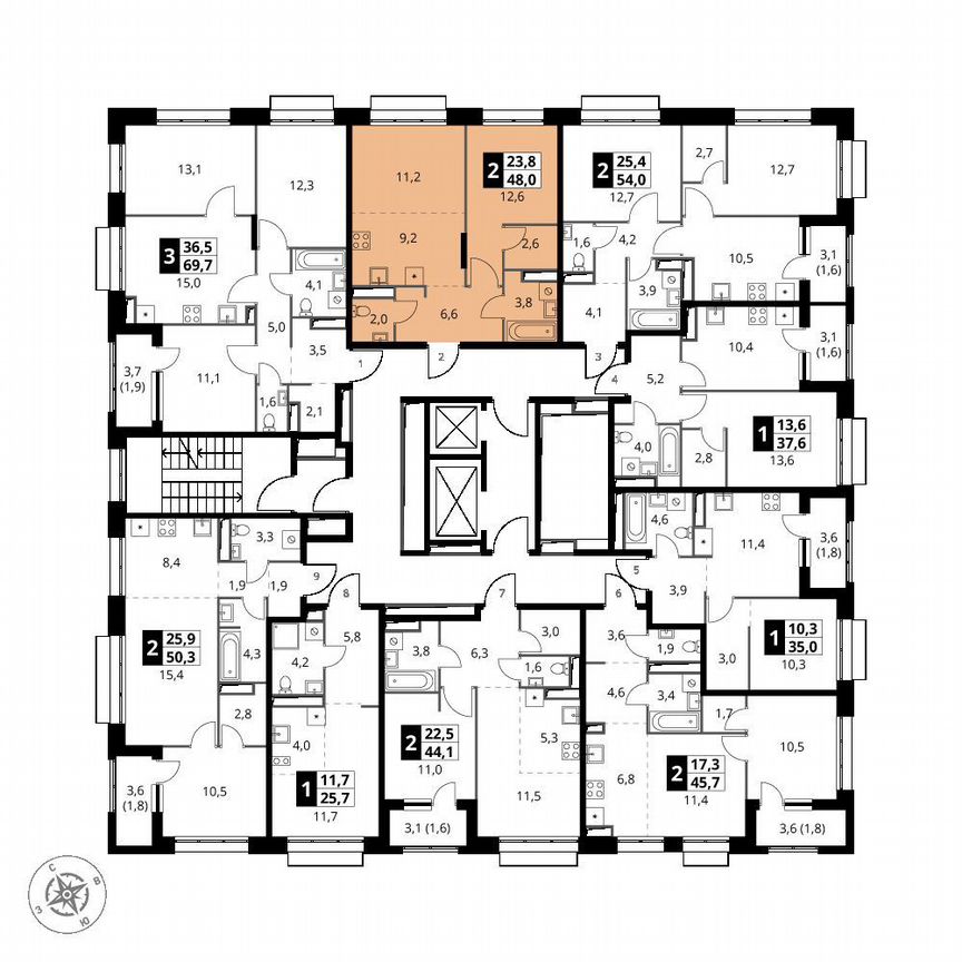 1-к. квартира, 48 м², 3/21 эт.
