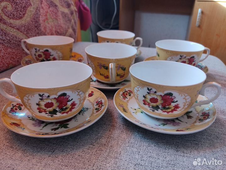 Чайные чашки фарфор на 6 персон