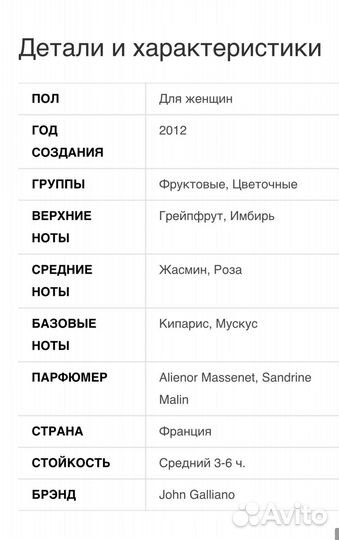 Духи женские John Galliano Parlez-Moi D’Amour