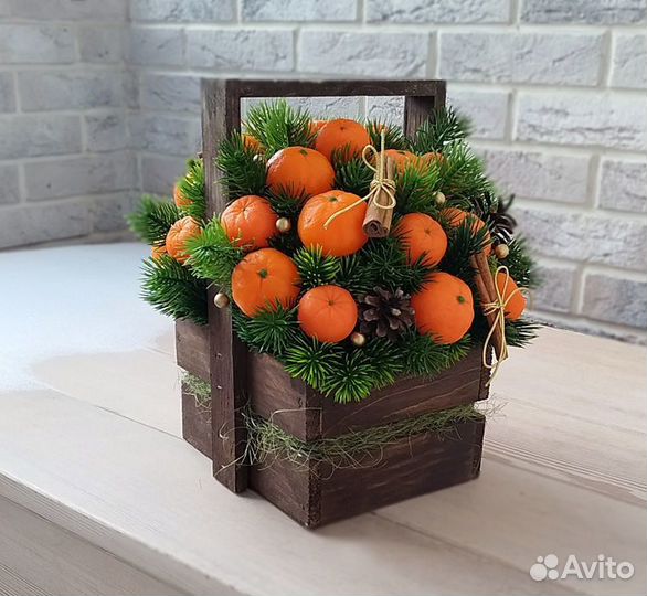 Интерьерный букет. Мандарины на новый год