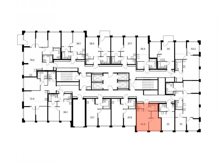 1-к. квартира, 34,8 м², 4/32 эт.