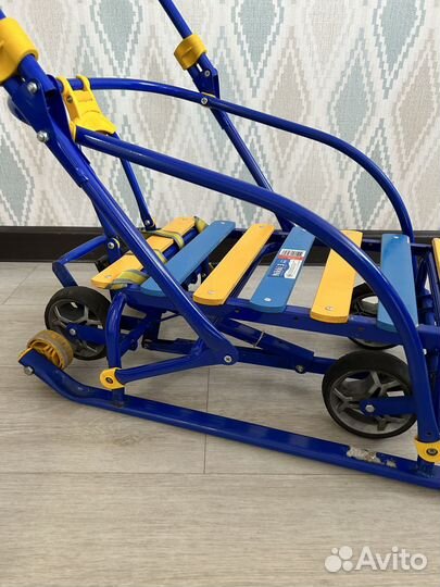 Детские зимние санки с колесами