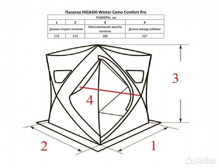 Палатка зимняя Higashi Winter Camo Comfort Pro