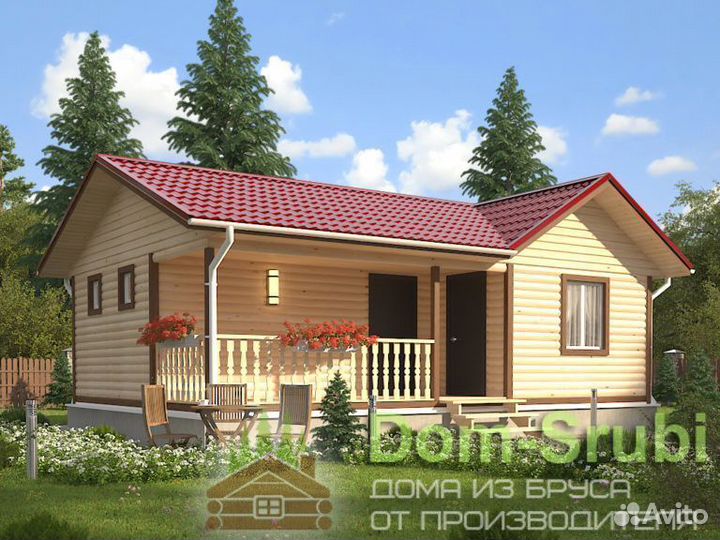 Каменногорск. Хорошая Баня из бруса Б-17 (9х6)