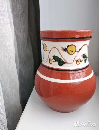 Глиняная крынка СССР керамика горшочек