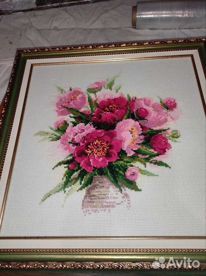 Картина вышитая крестом ручная работа