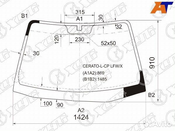 Стекло лобовое KIA cerato