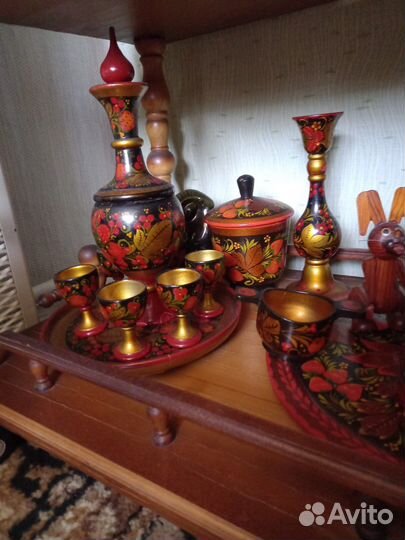 Набор посуды хохлома