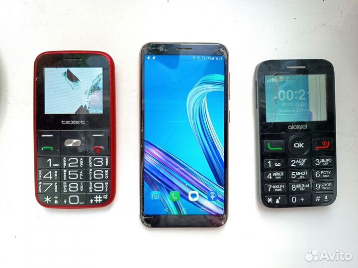 Телефоны alcatel, texet, asus +планшет samsung