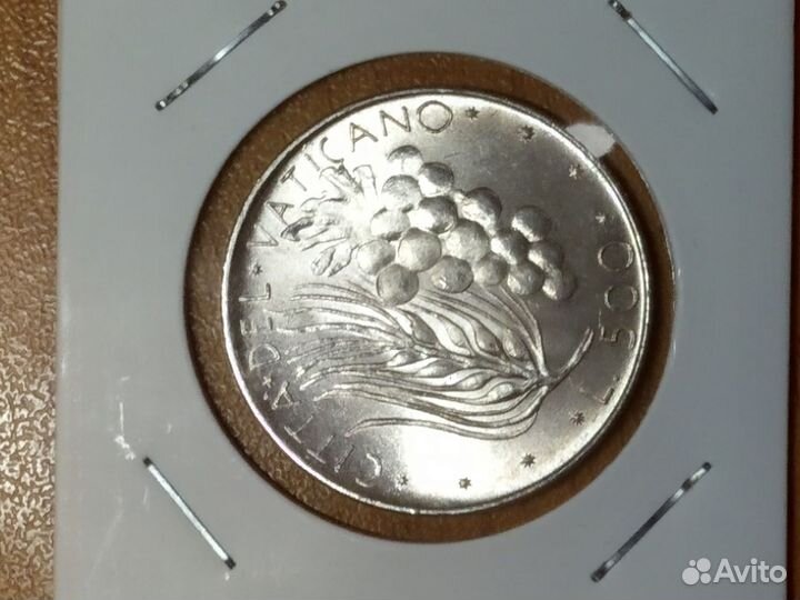 500 лир 1970 год Ватикан Павел 6 Серебро