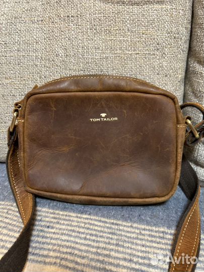 Сумка натуральная кожа коричневая мужская