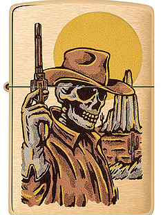 Зажигалка Zippo - Wild West Skeleton Cowboy