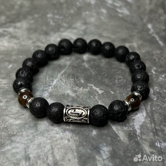 Мужской рунический браслет Эйваз
