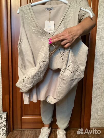 Кофточка лен 50-52