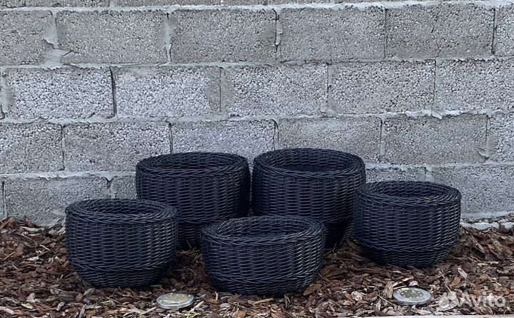 Кашпо из эко ротанга