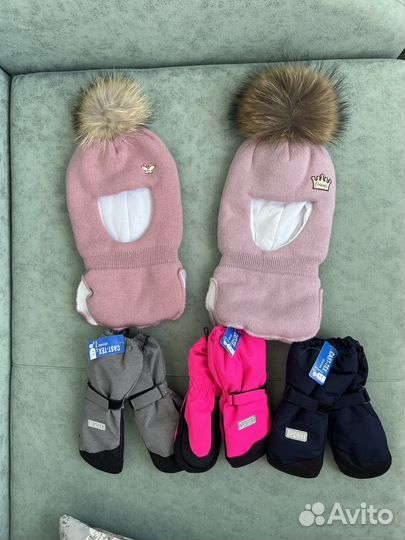 Шапка шлем балаклава для девочек 50/54