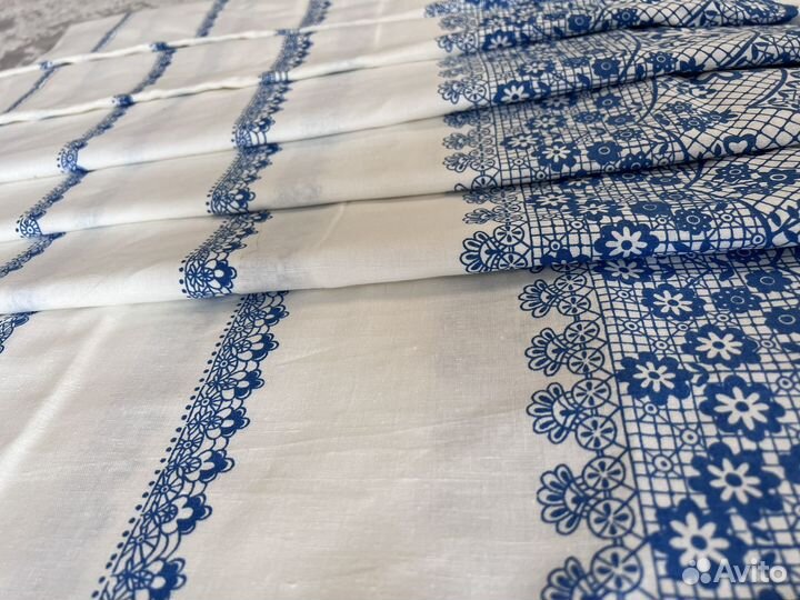 Ткань лен СССР, два рулона(11.5 и 13м), 350/м