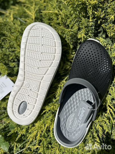 Crocs LiteRide сабо мужские черные с серым с 39-46