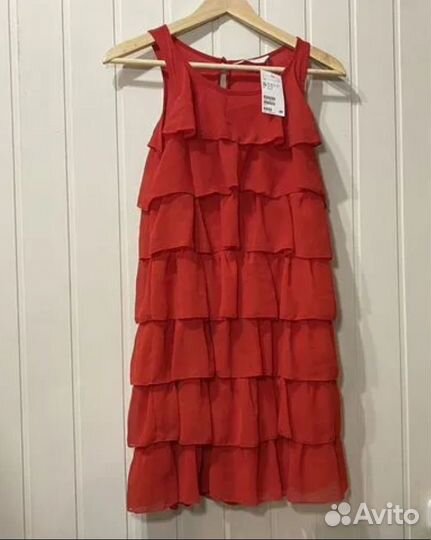 Платье HM красное для девочки подростка 158 новое