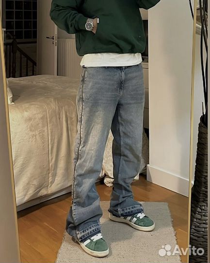 Джинсы Zara Flared ZIP blue